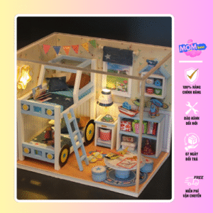 Bộ Nhà Búp Bê Mini 3 Tầng Có Đèn Và Nội Thất